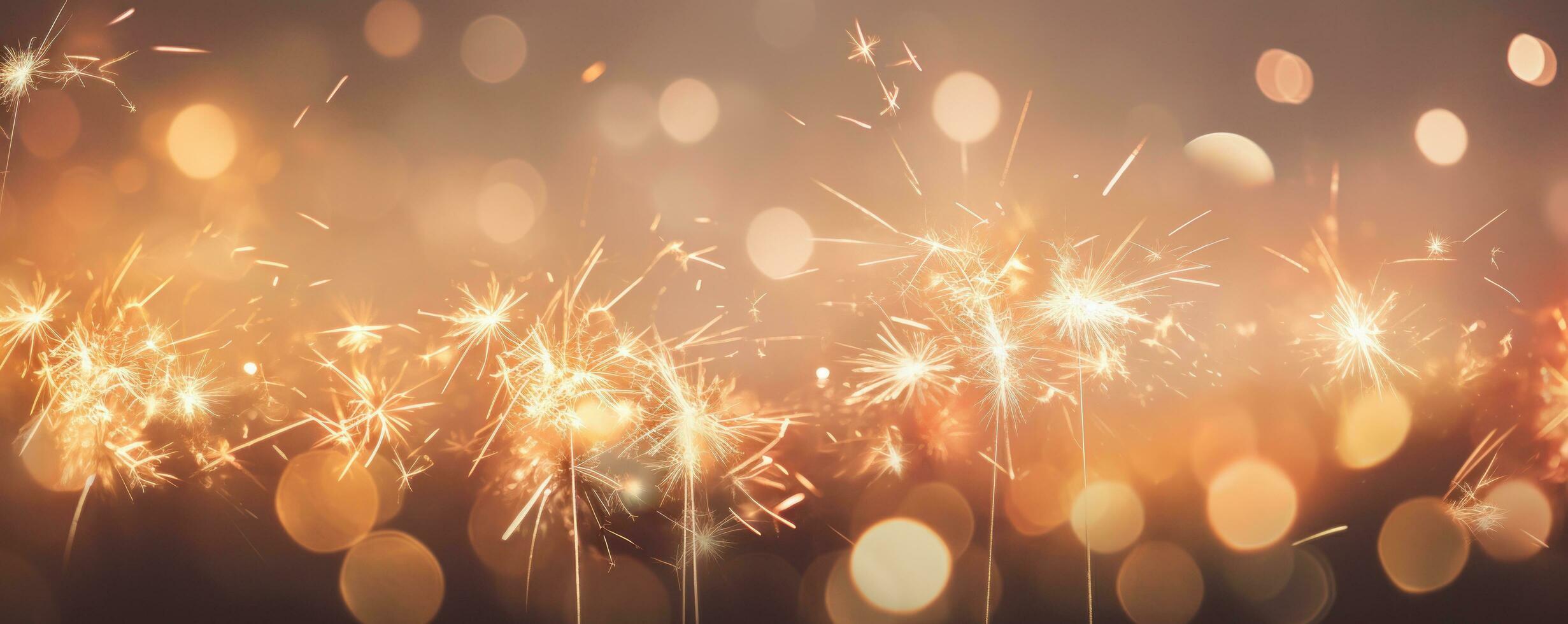AI generated firework background that glows in the sky photo