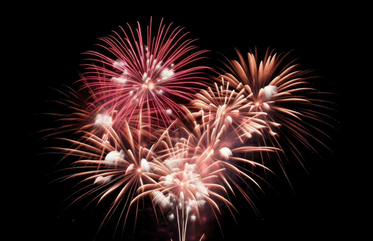 AI generated fireworks explode into the sky, photo