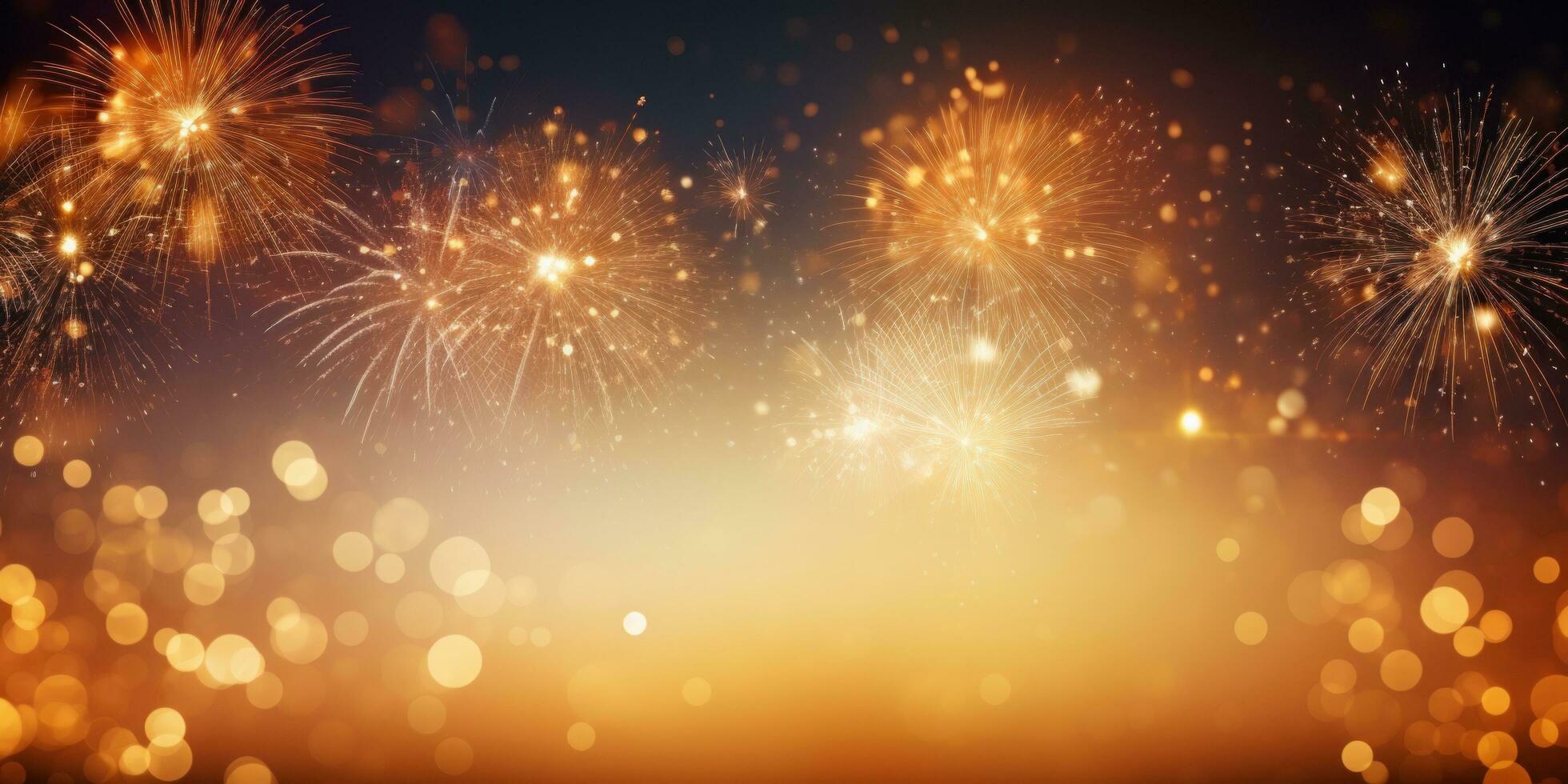 AI generated firework background that glows in the sky photo