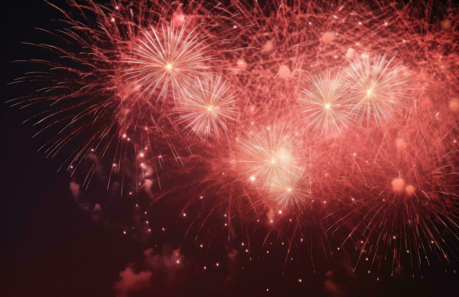 AI generated fireworks are celebrating the new year around the world, photo