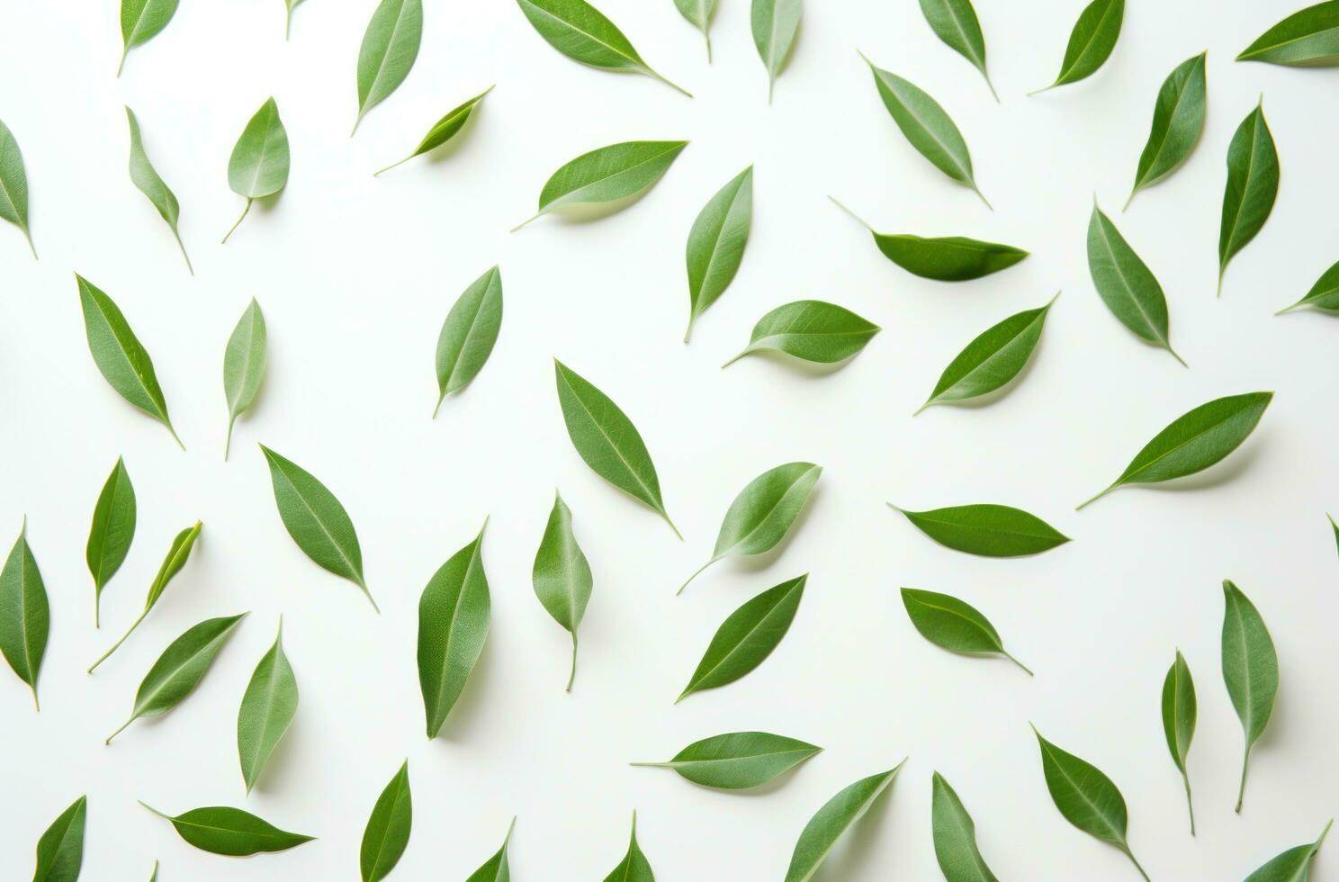 AI generated green leaf wall art photo
