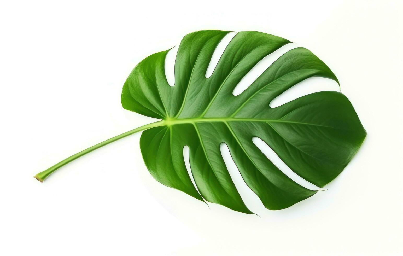 ai generado verde monstera hoja aislado en blanco fondo, foto