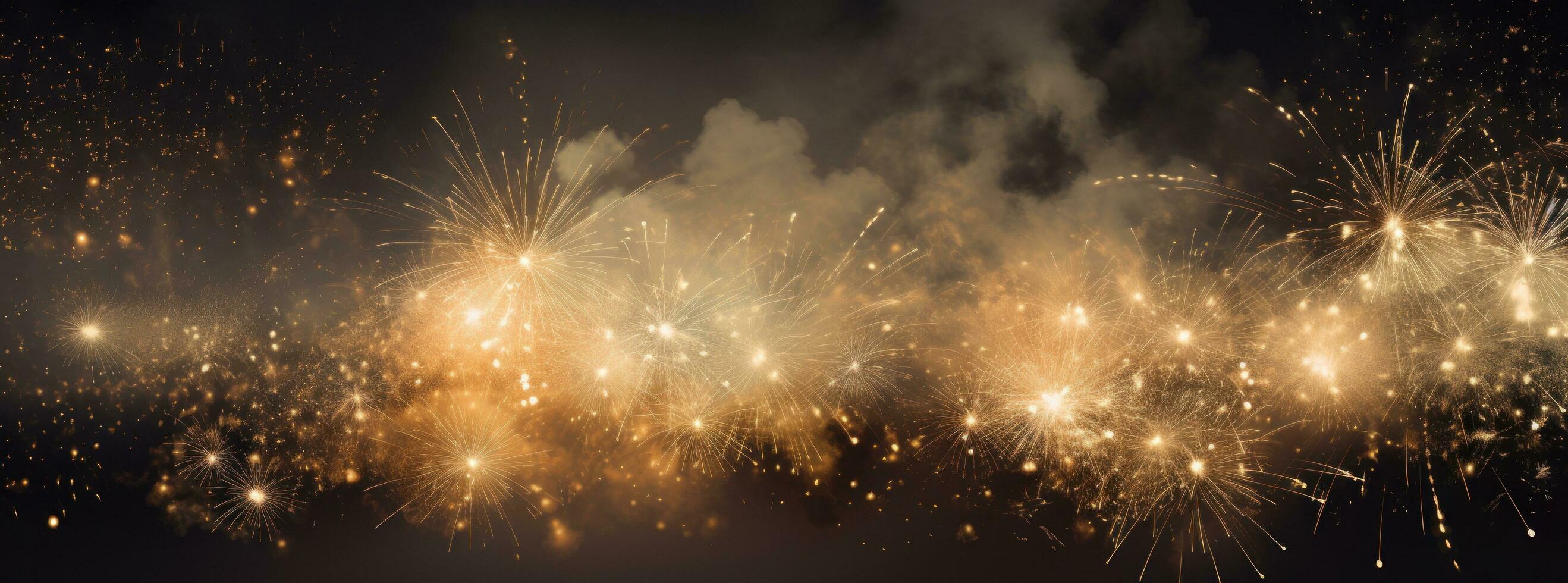 AI generated firework background that glows in the sky photo
