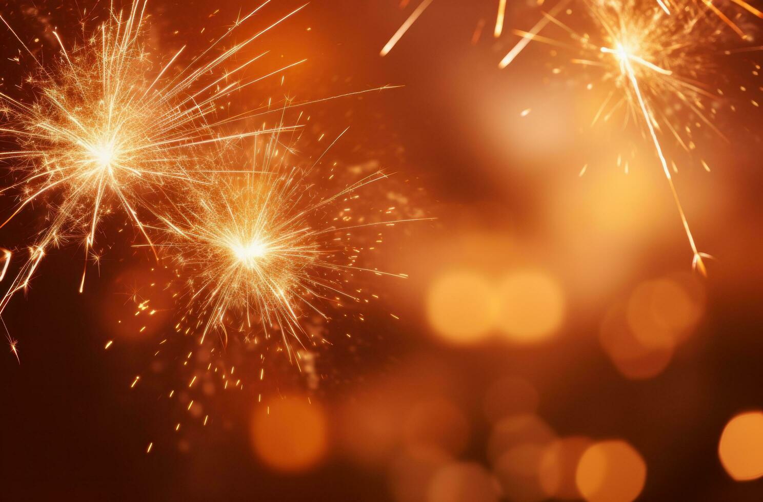 AI generated firework background that glows in the sky photo