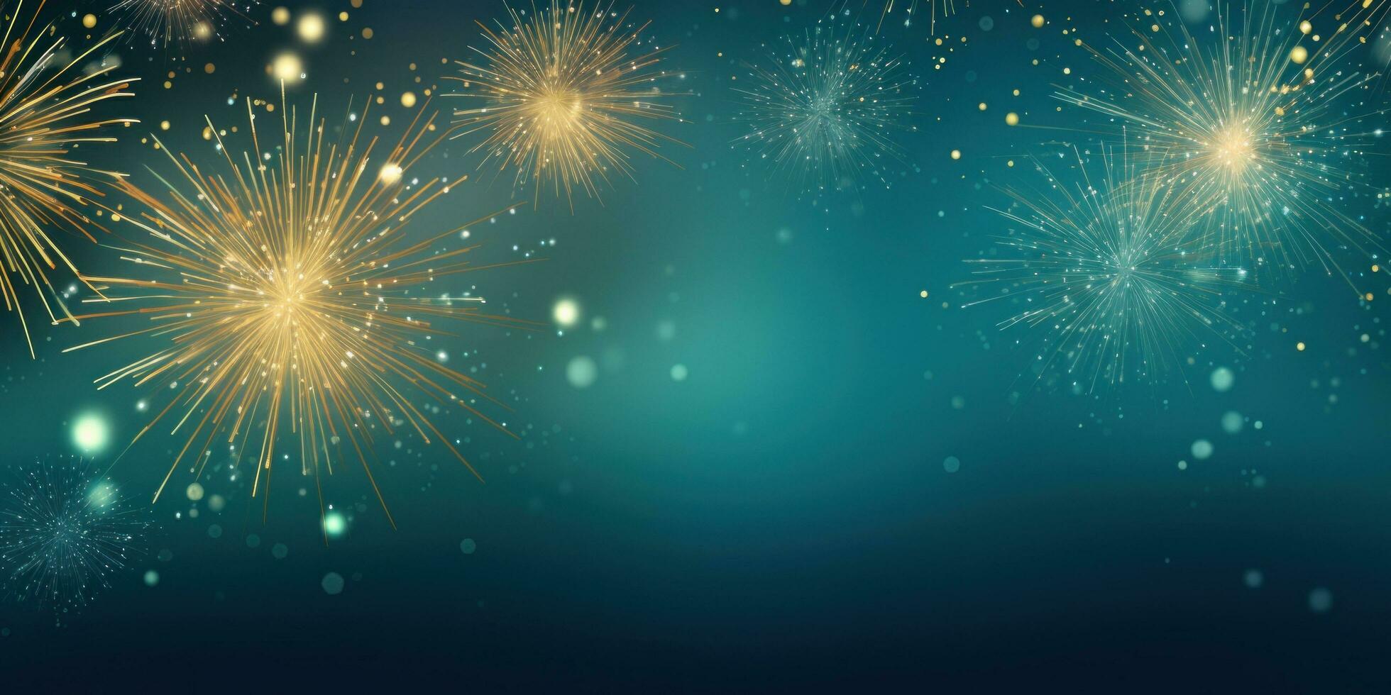 AI generated firework in the sky background with blue lights, photo