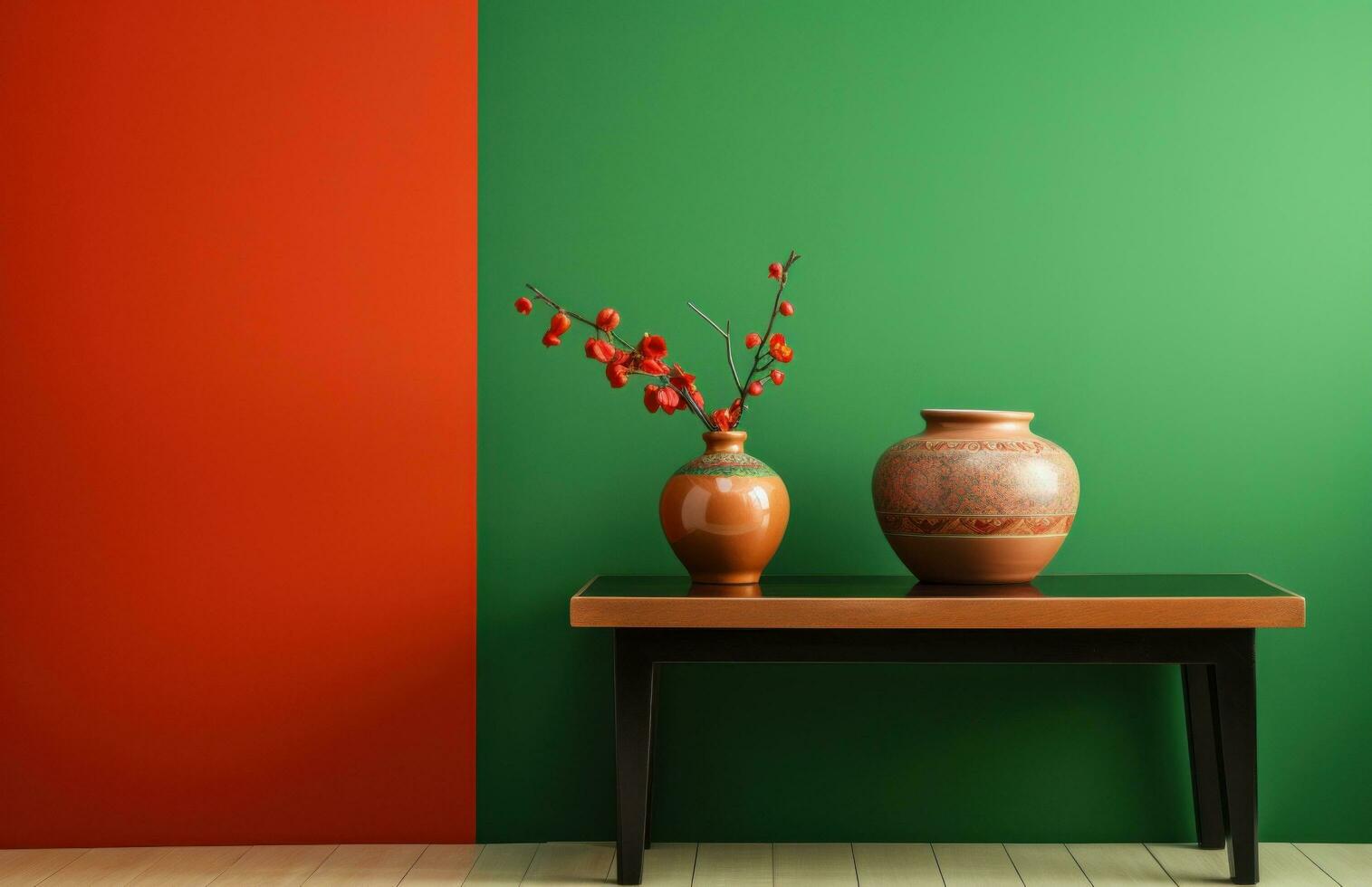 AI generated green painting for walls and cupboards wall painting for home living, photo