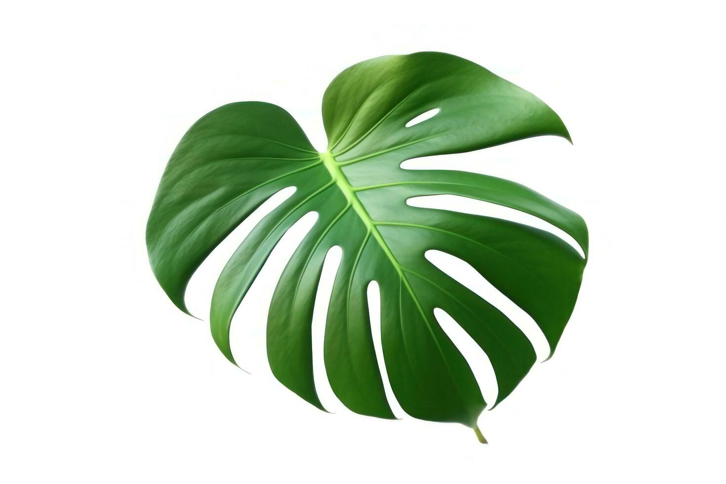 AI generated monstera leaf close up isolated. photo