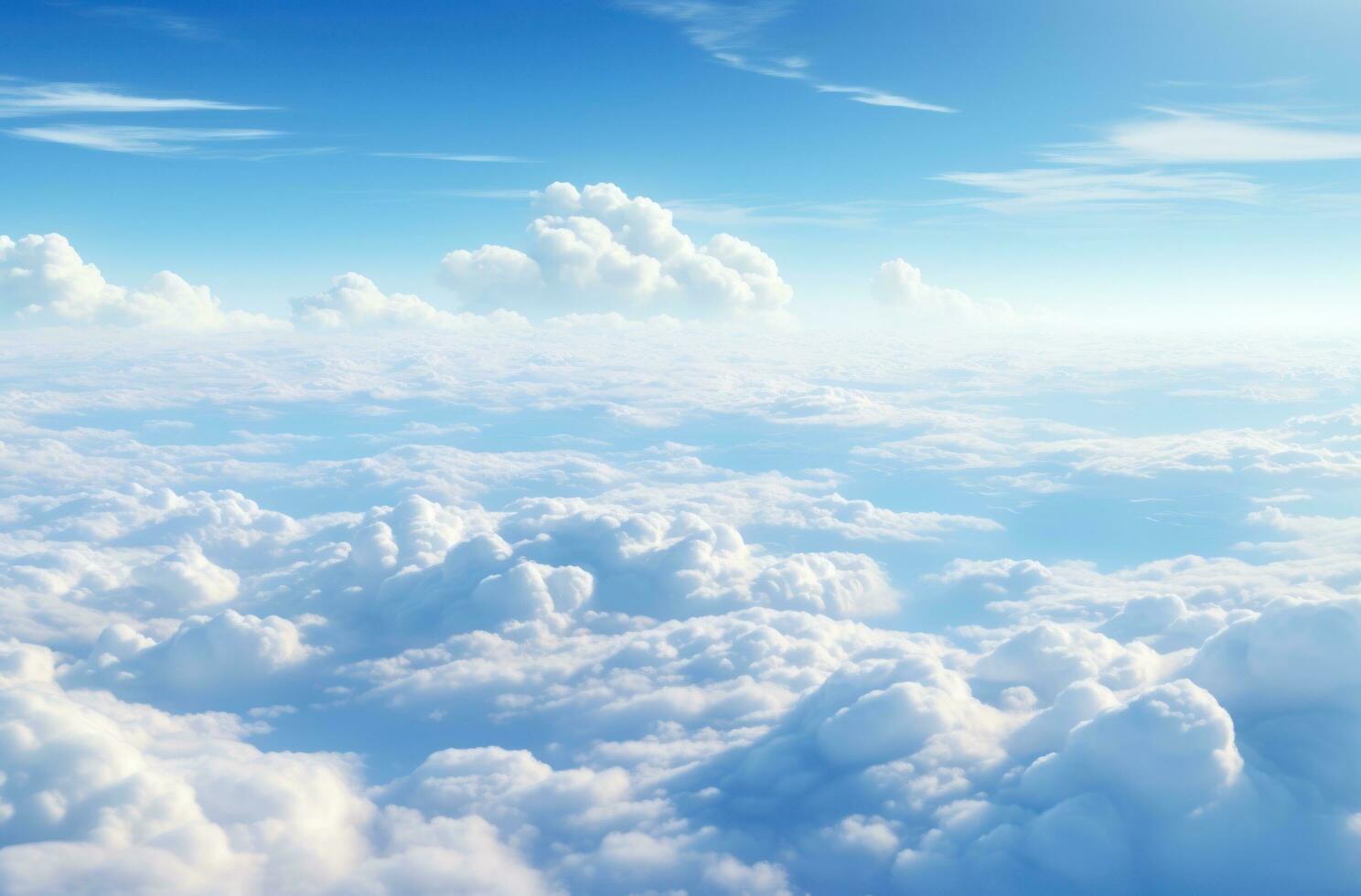 AI generated an aerial view of clouds at a flight photo