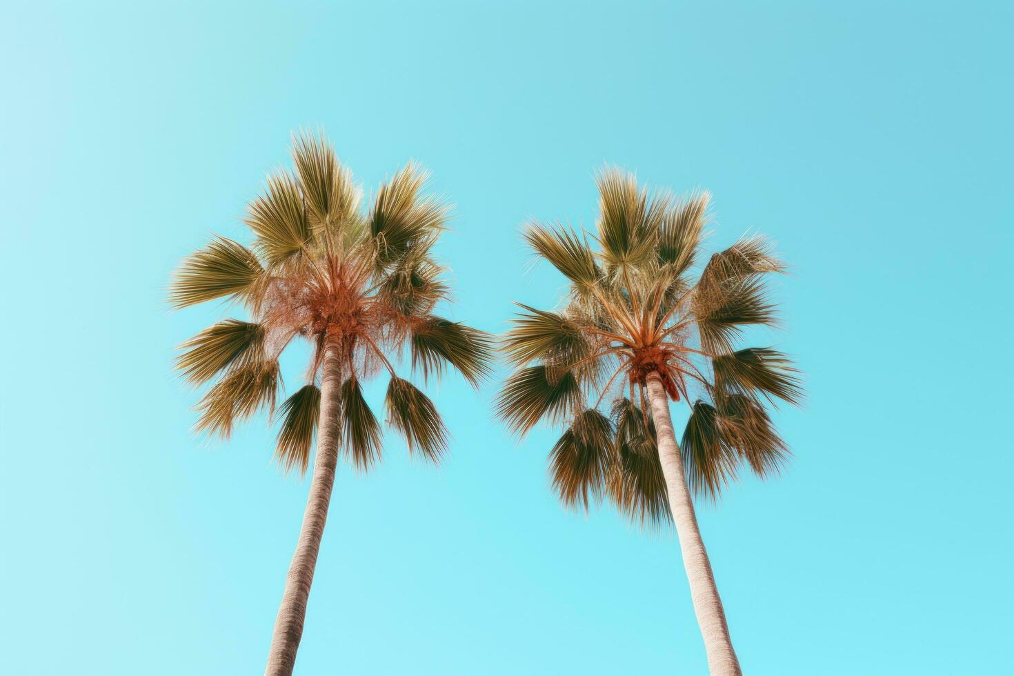 AI generated three palms with the bottom facing the sky, photo