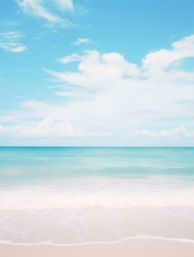 AI generated the beach view on a blue sky day, photo