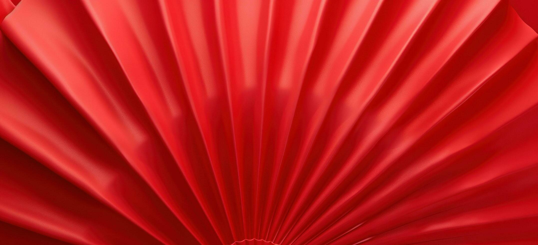 AI generated red decorative paper fan on a table, photo