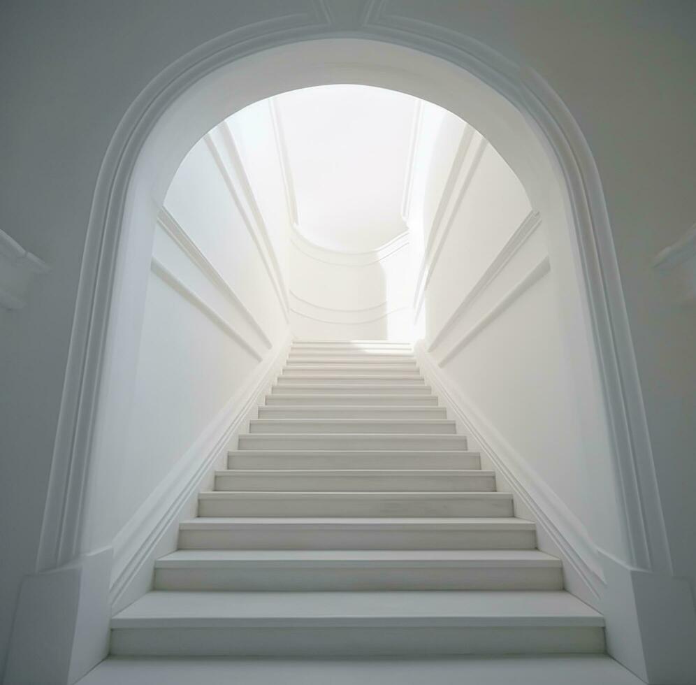 AI generated stairs and window into a room, photo