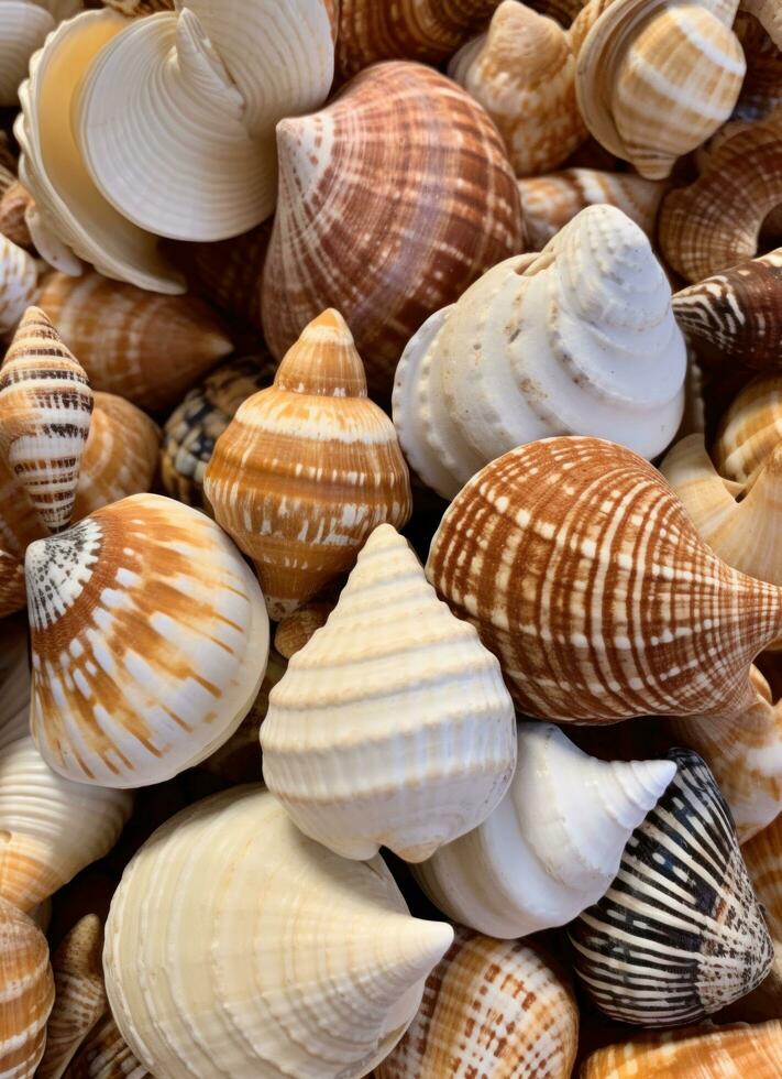 AI generated sea shells small. photo