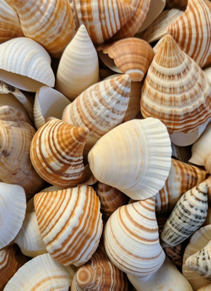 AI generated sea shells small. photo