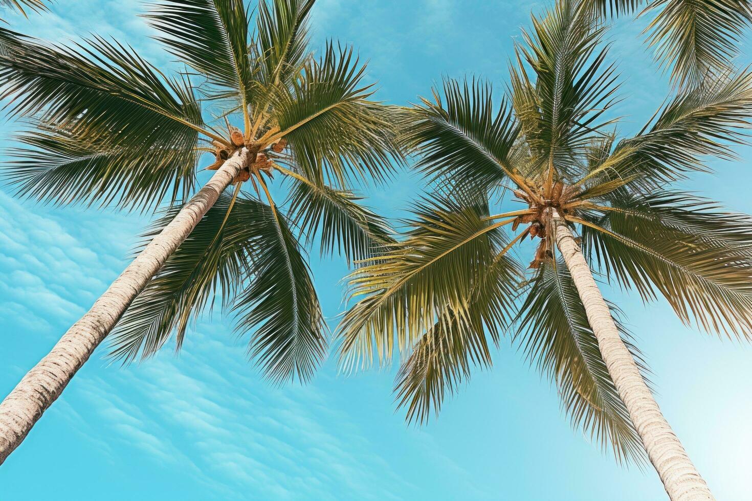 AI generated three palms with the bottom facing the sky, photo