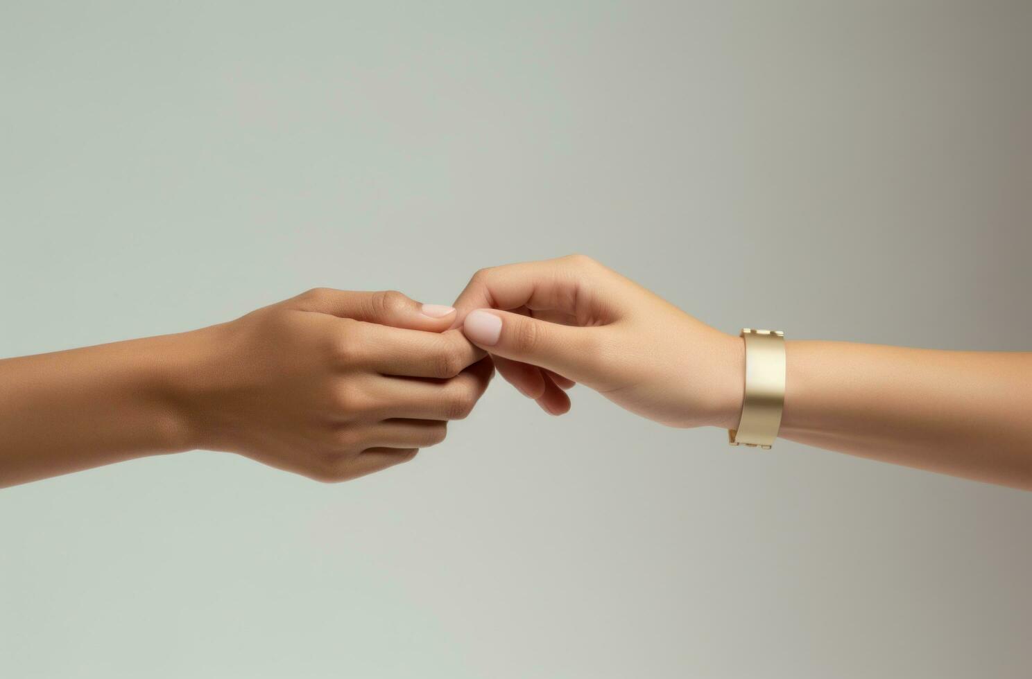 AI generated two women hold their wrists and use a wristband, photo