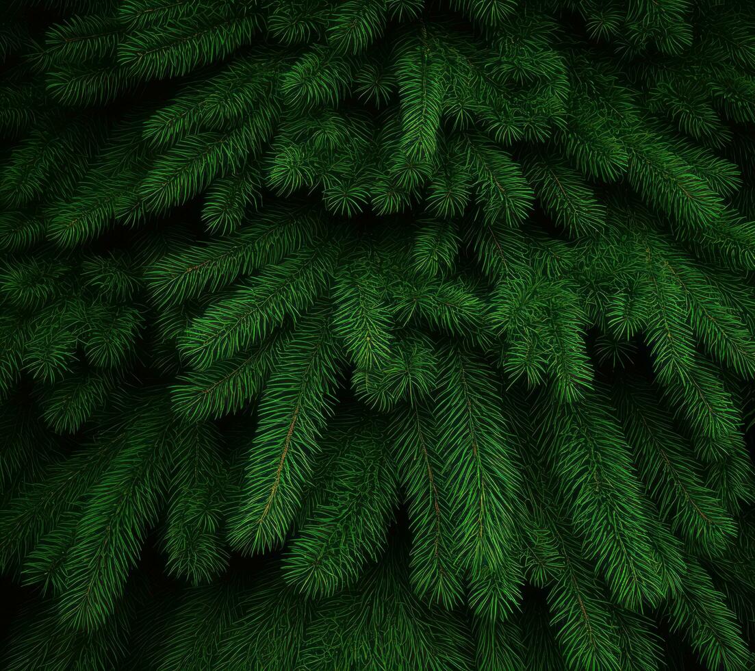 AI generated a fir tree branch in background photo