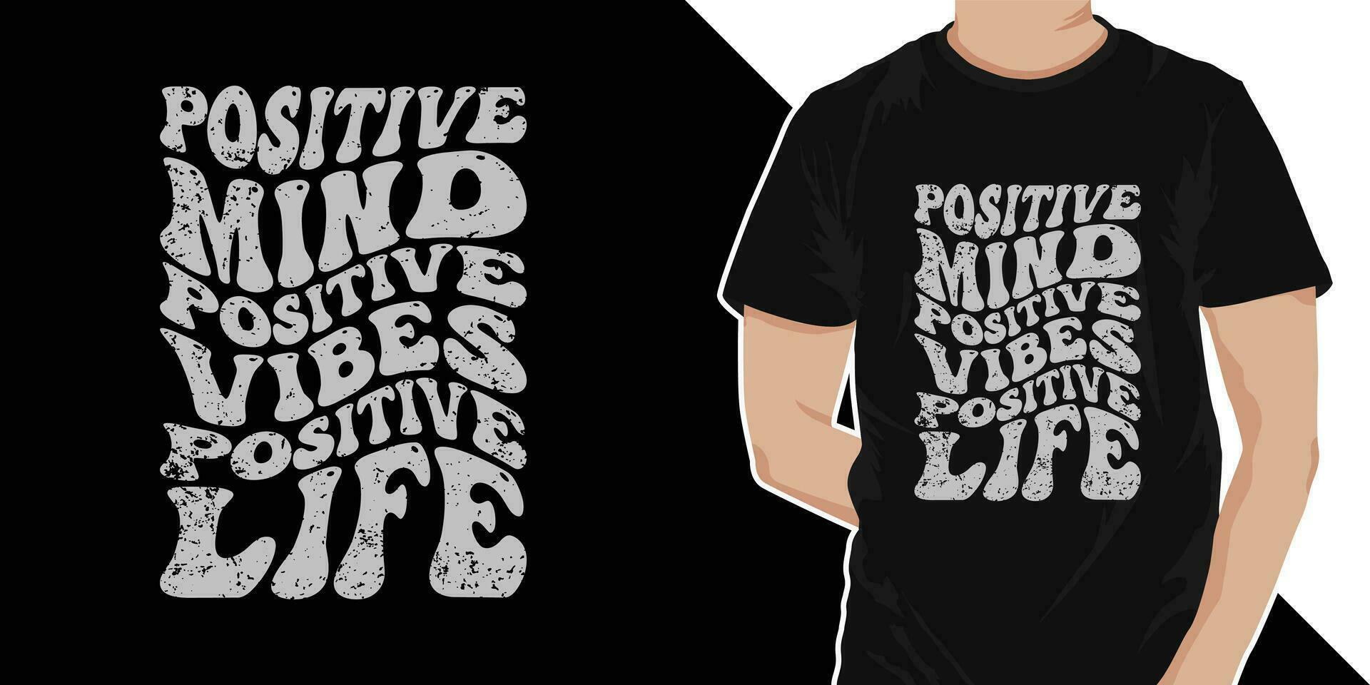 Stylish Wavy Groovy trendy minimalist typography t shirt design. Motivational famous quotes typography t shirt design. printing, typography, and calligraphy vector