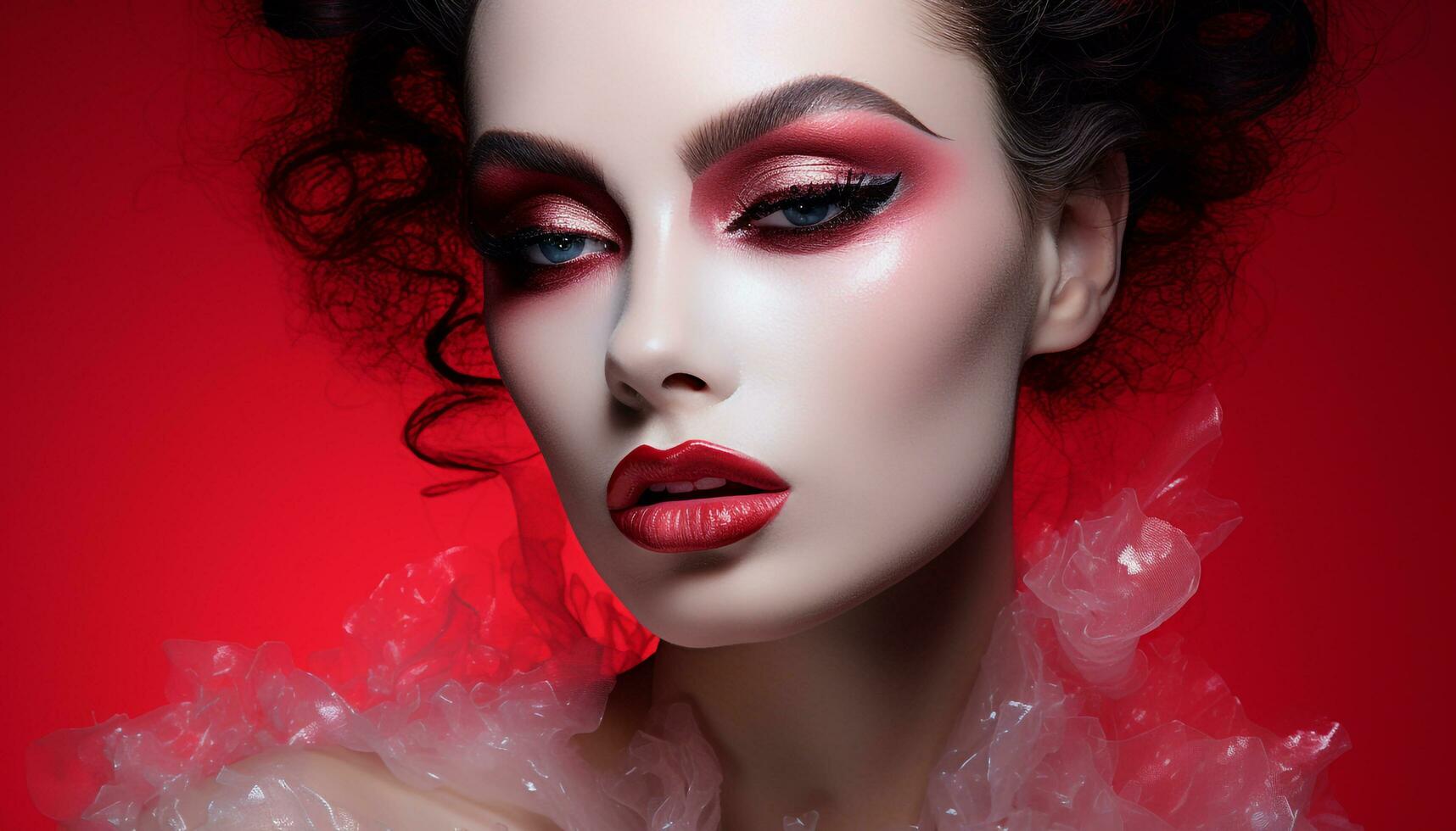 AI generated makeup cosmetic brush visage photo