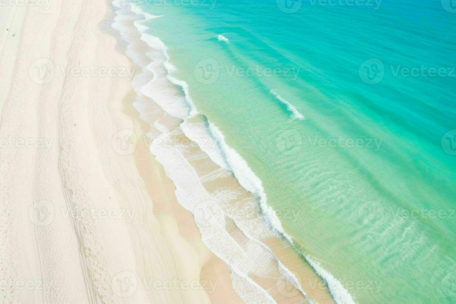 AI generated aerial view of the tropical beach and ocean. Pro Photo