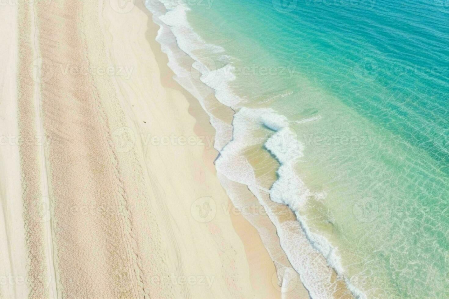 AI generated aerial view of the tropical beach and ocean. Pro Photo