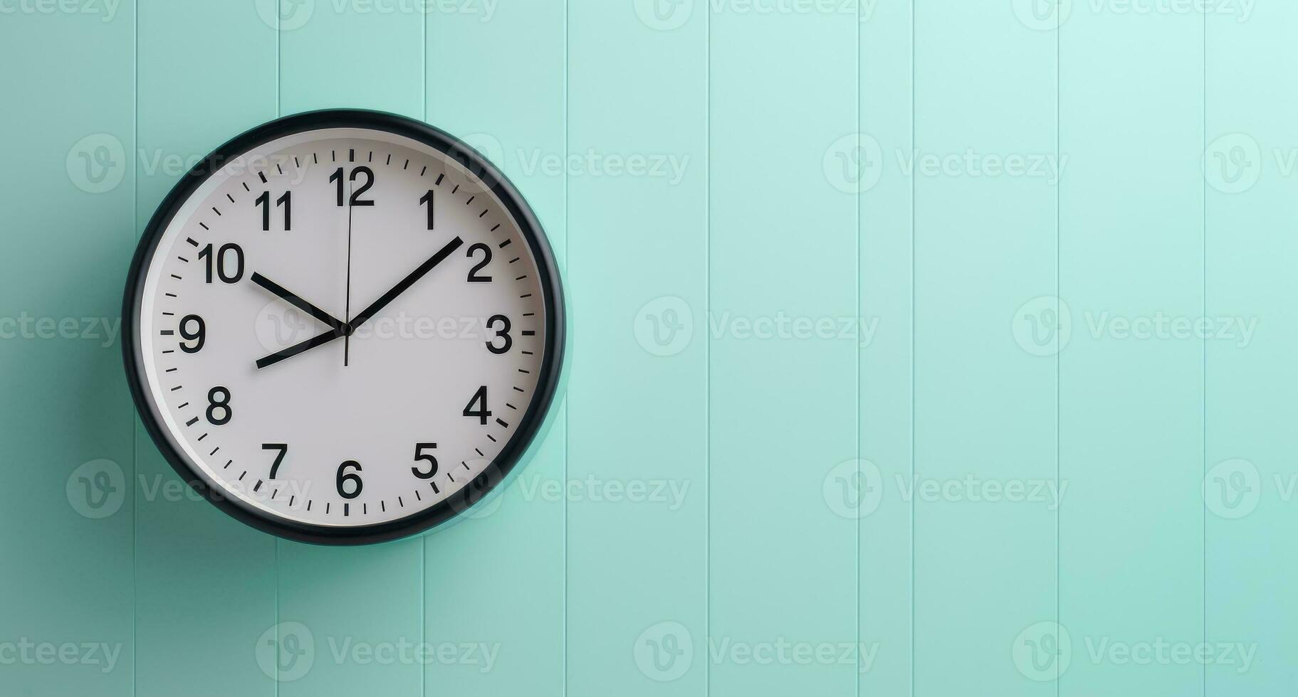 AI Generated A round clock on the wall. Time. Office clock. photo