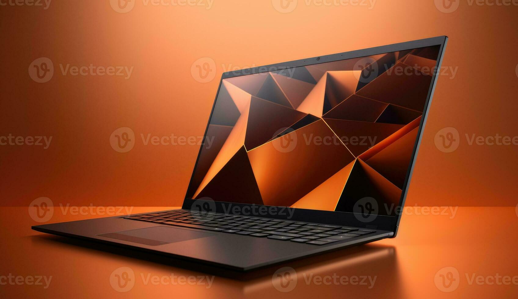 AI Generated Laptop. Technology Laptop. Laptop against dark background. photo