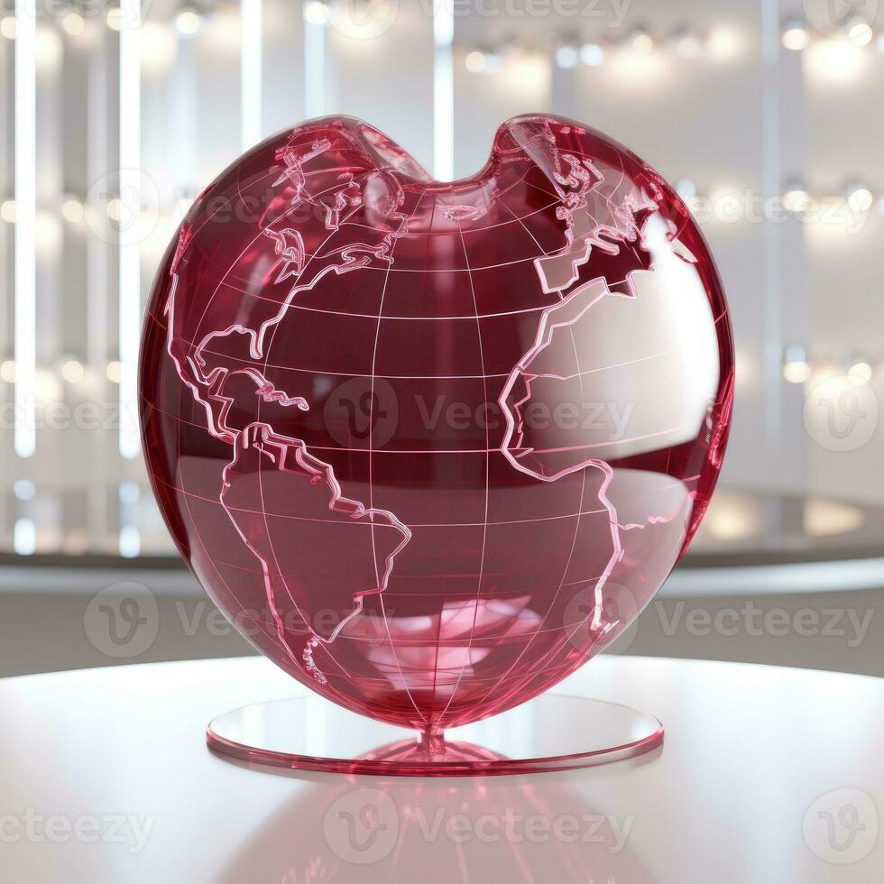 AI Generated A planet in the shape of a heart. The world as a heart. photo