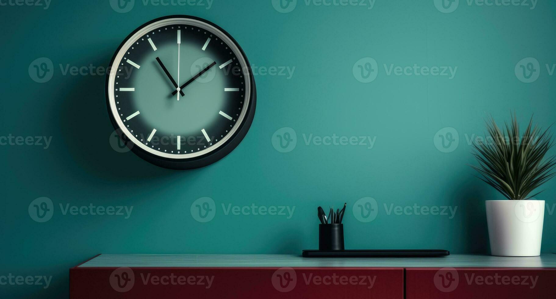 AI Generated A round clock on the wall. Time. Office clock. 35851164