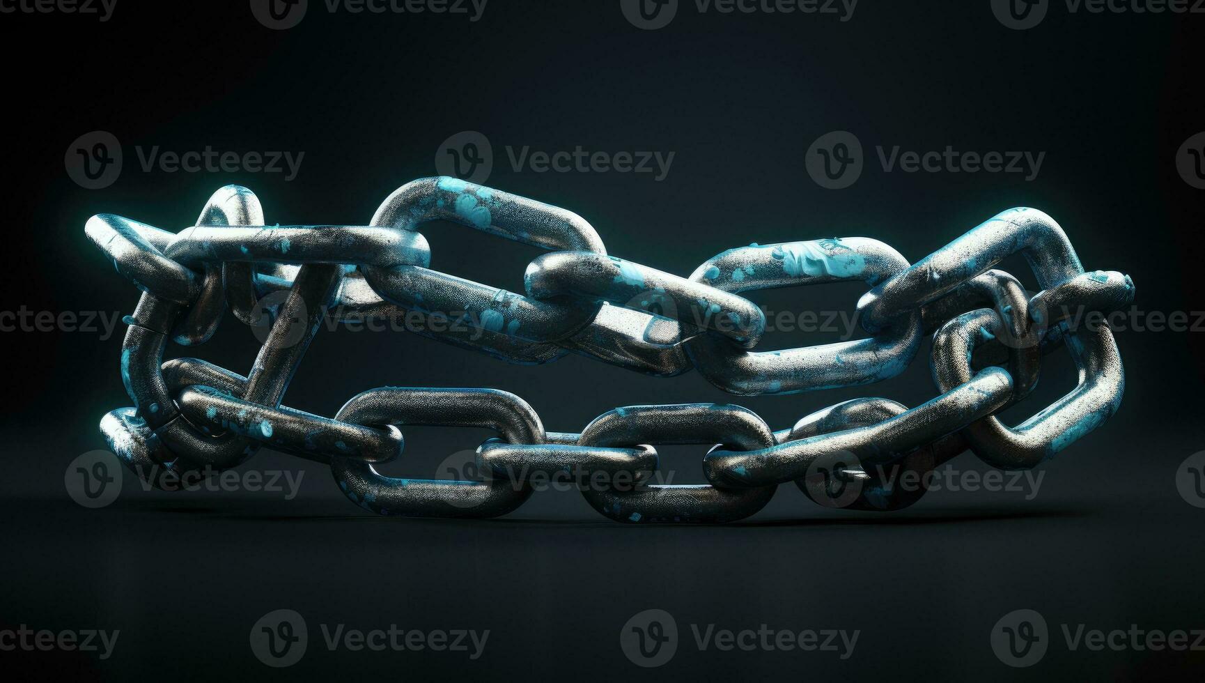 AI Generated Iron Chains . Steel chains . Broken chain. photo
