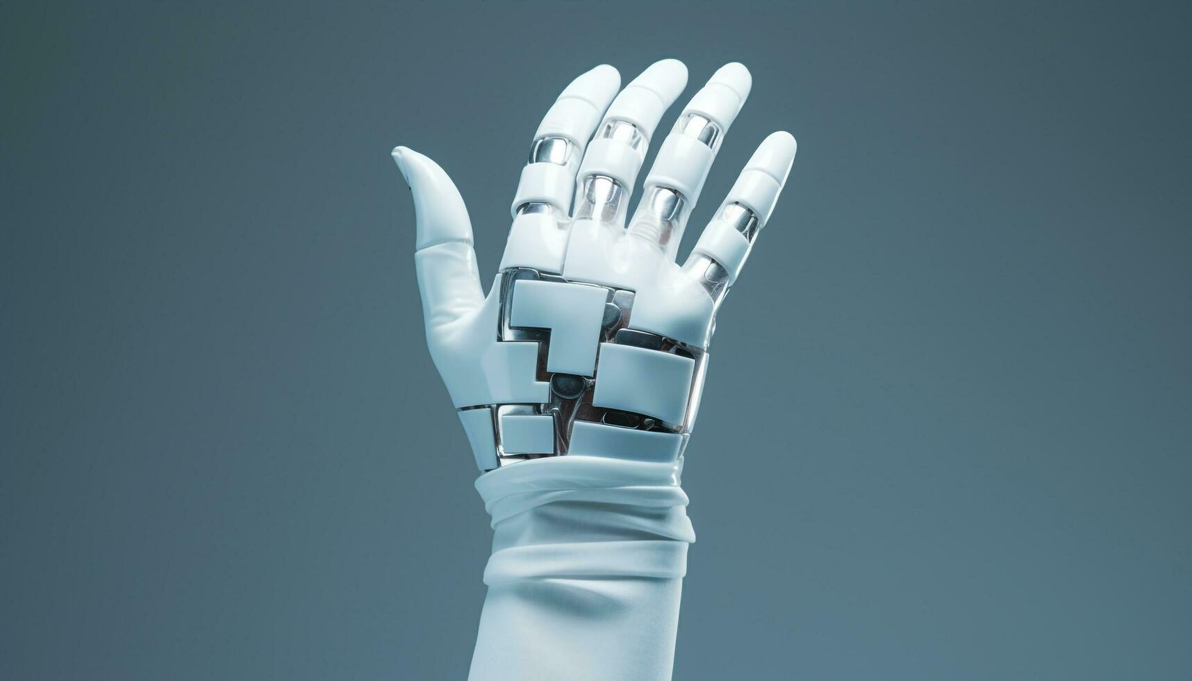 AI generated Medical cross health with hand care inside photo