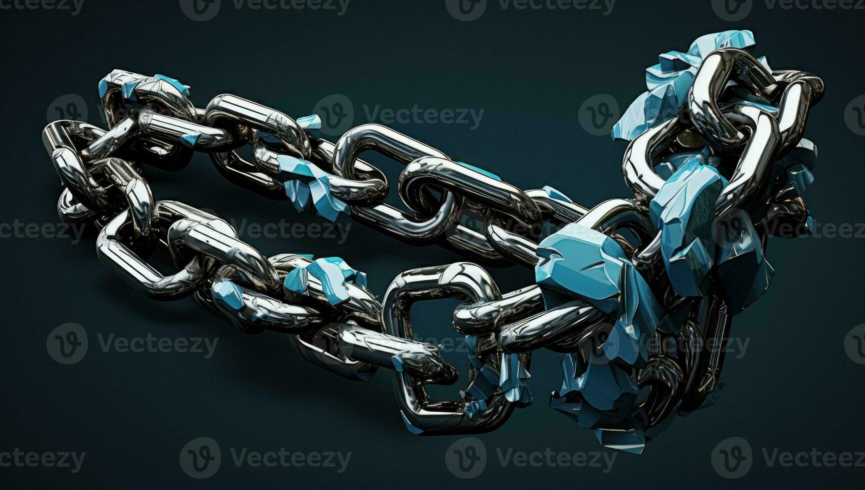 AI Generated Iron Chains . Steel chains . Broken chain. photo