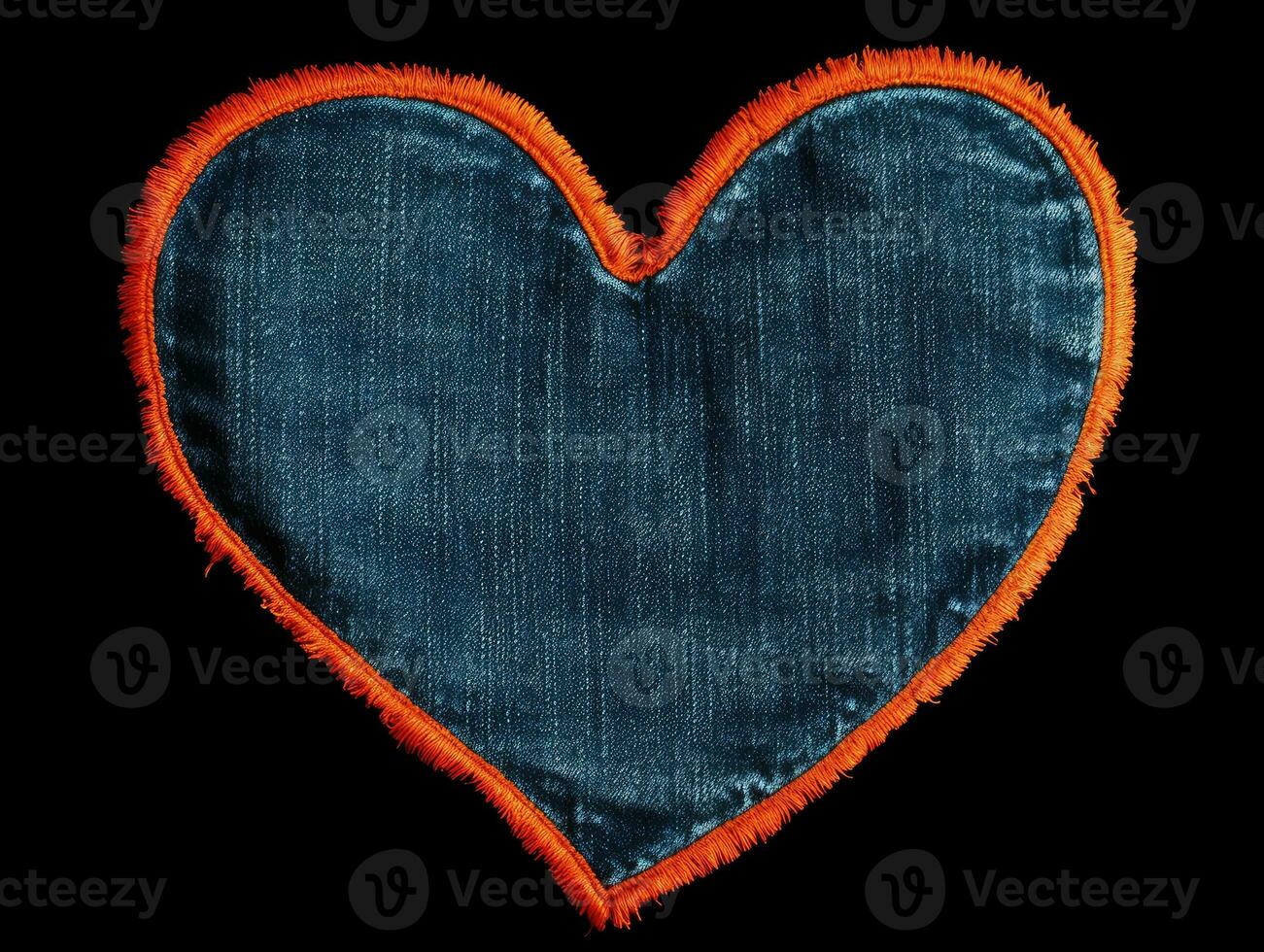 AI Generated A heart made of denim. Denim texture and heart. photo