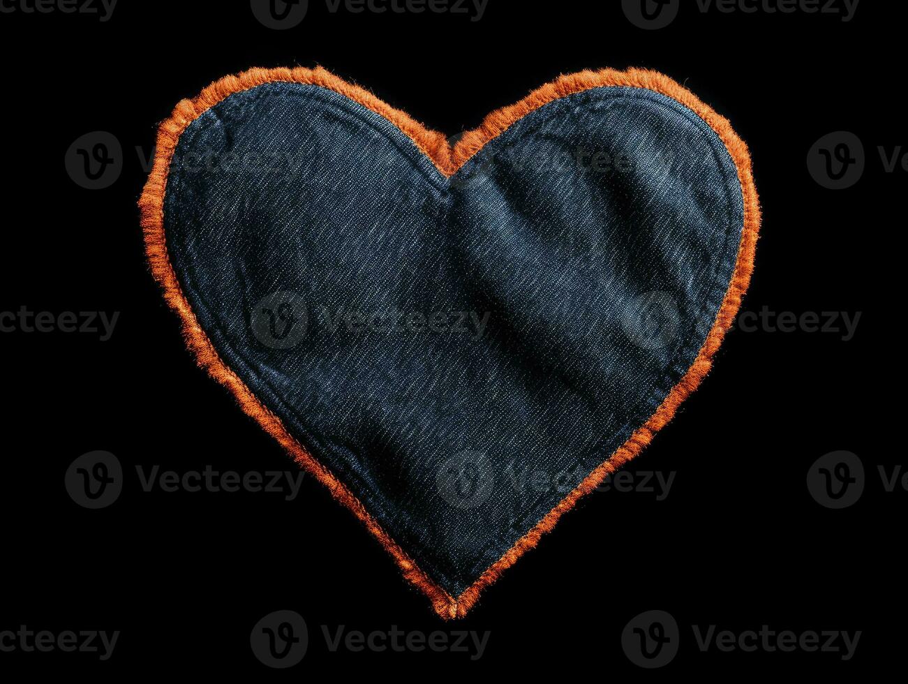 AI Generated A heart made of denim. Denim texture and heart. photo