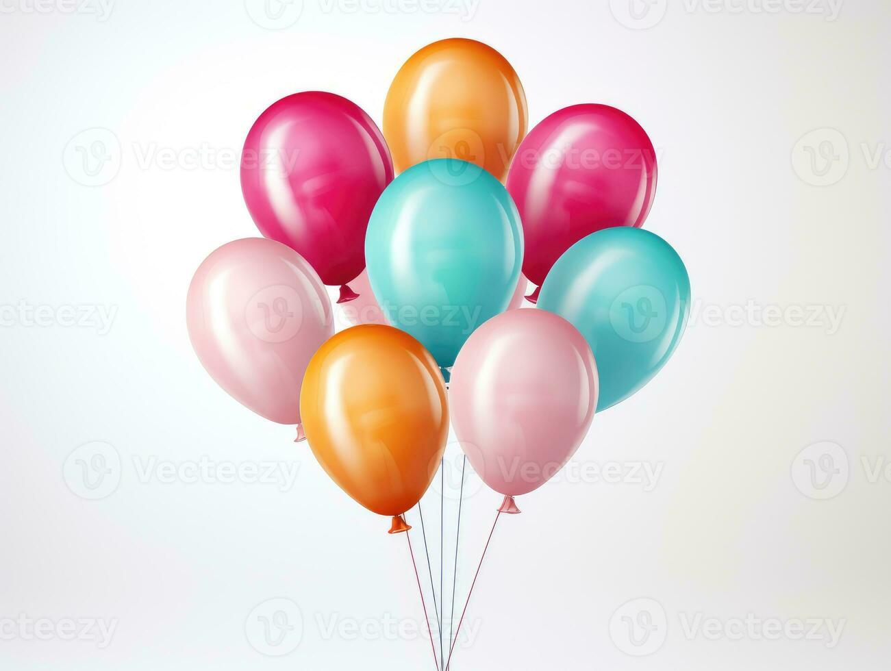 AI Generated a group of balloons on a white background photo