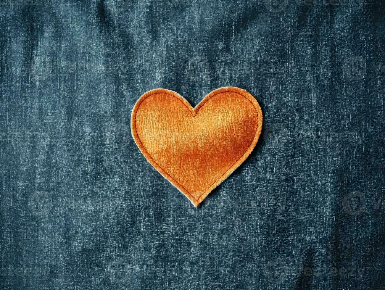 AI Generated A heart made of denim. Denim texture and heart. photo