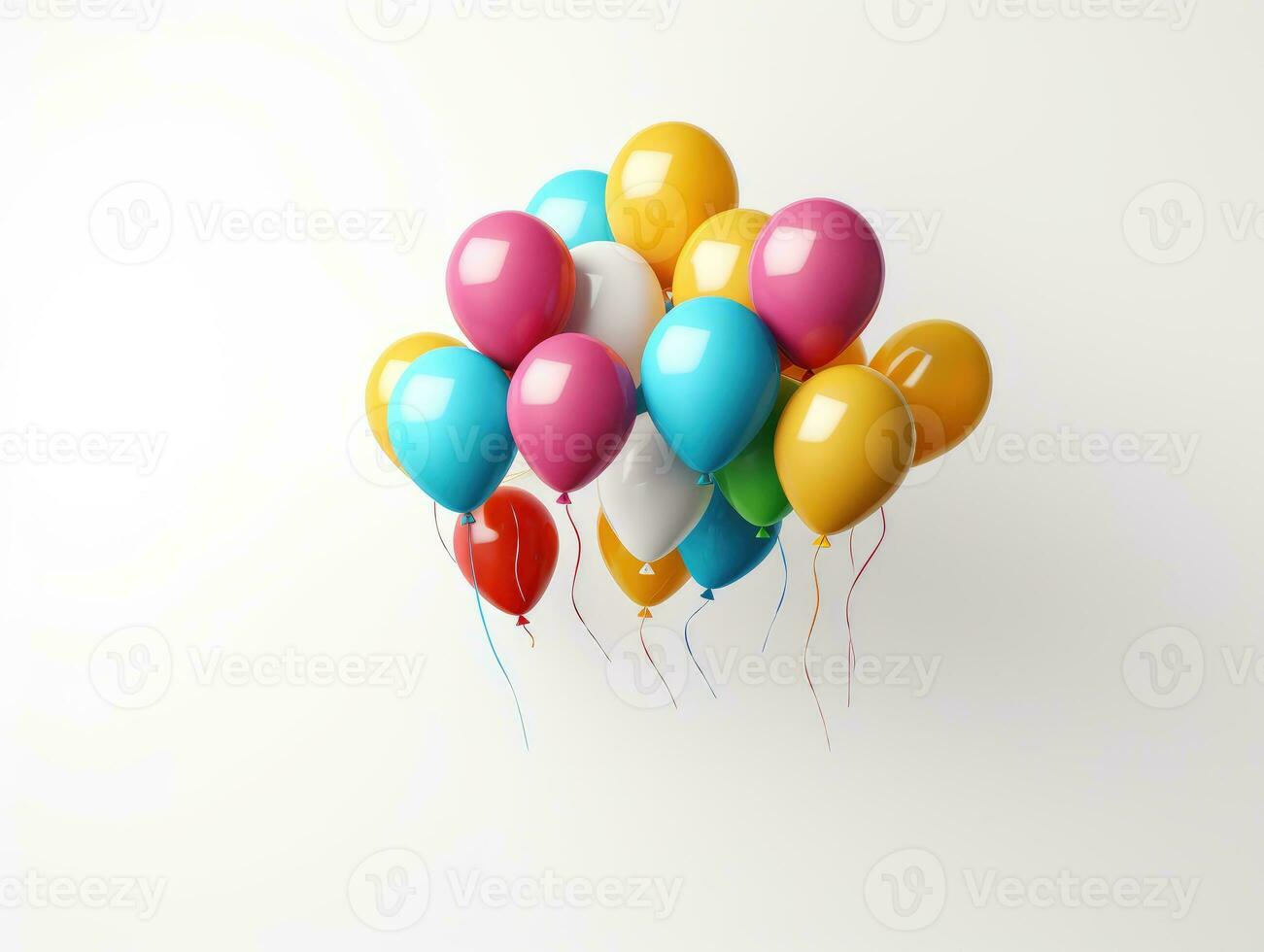 AI Generated a group of balloons on a white background photo