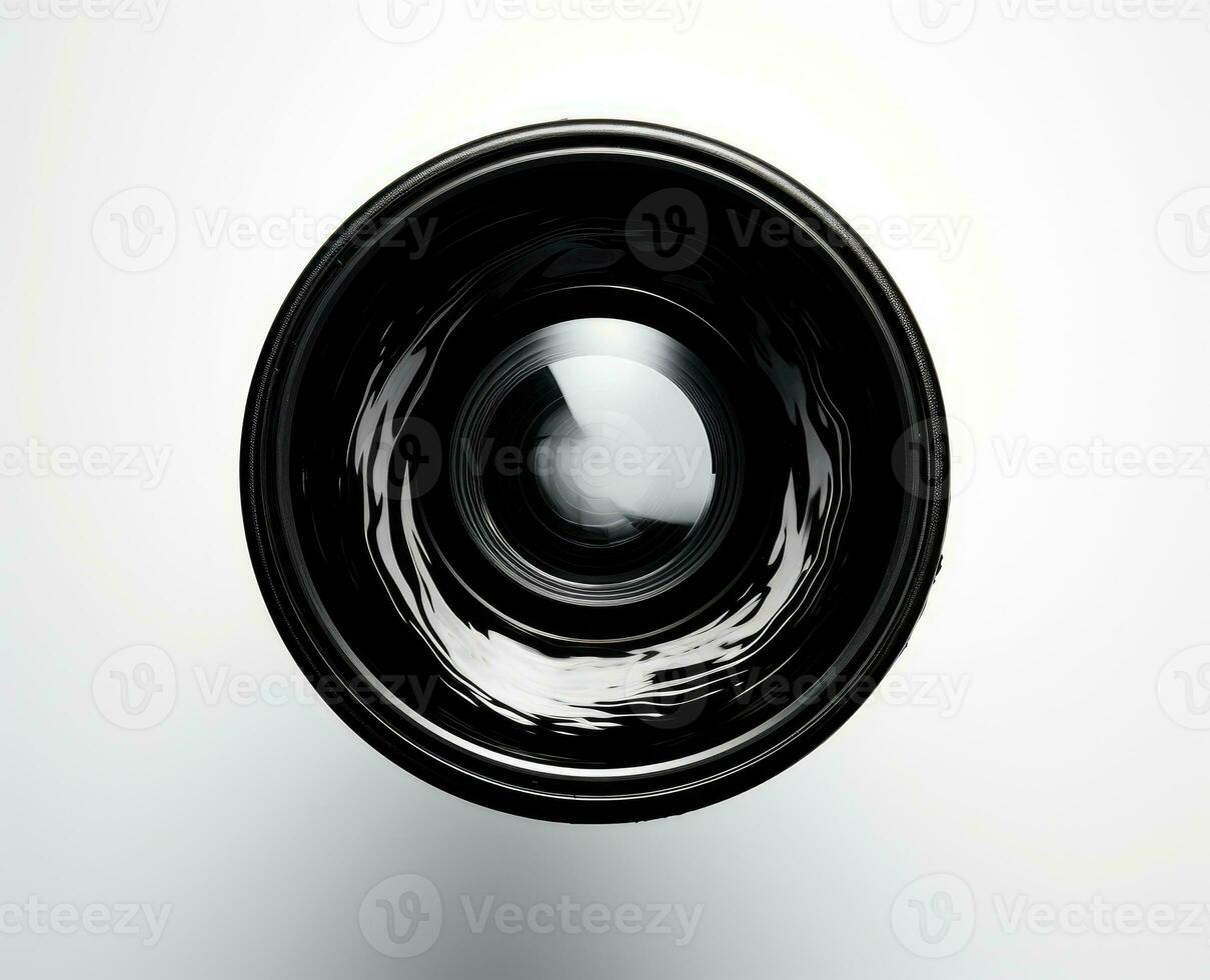 AI Generated black lens with an eye symbol. Big Brother. Lenses photo