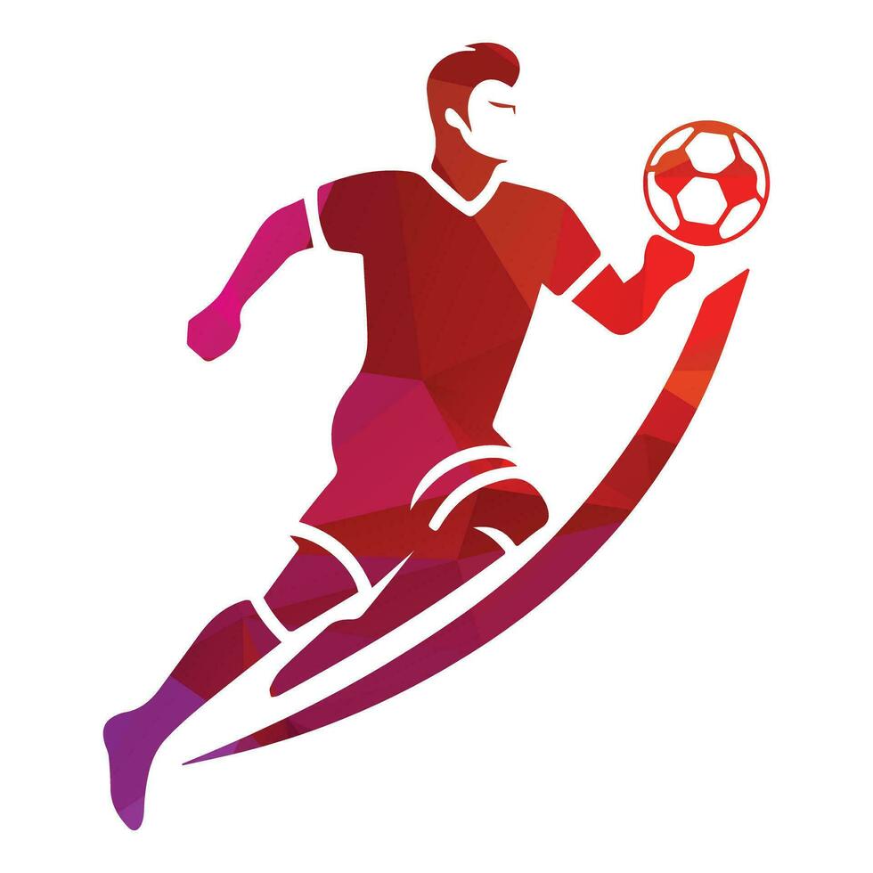 Football Player Logo Design Vector Illustration