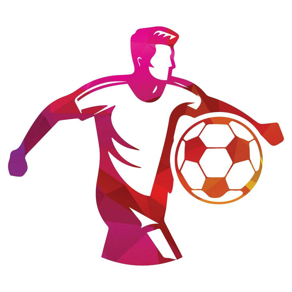 Football Player Hold a Ball Vector Illustration