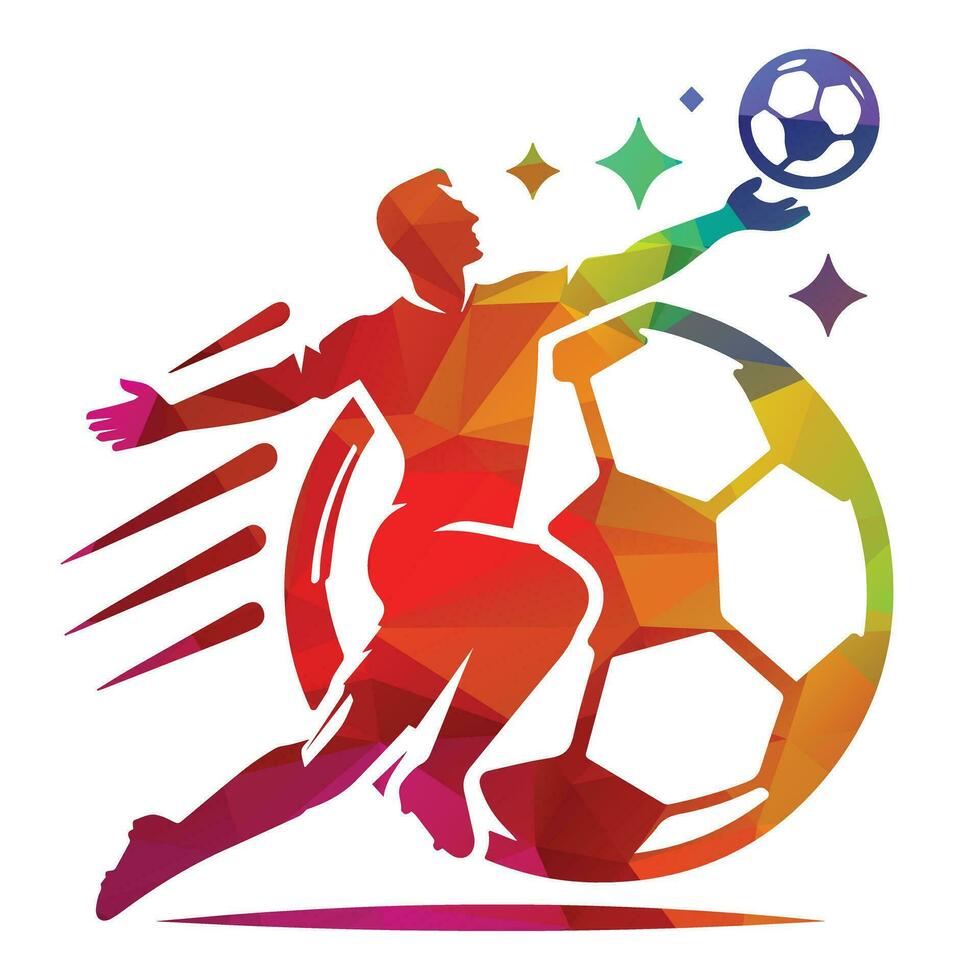Football Player With Ball Vector Illustration