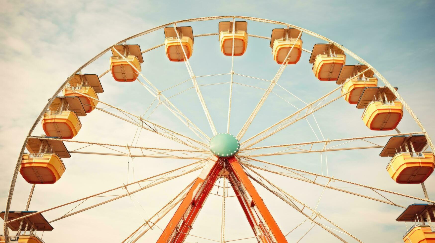 AI generated A towering Ferris wheel serves as the focal point of this carnival-themed photo