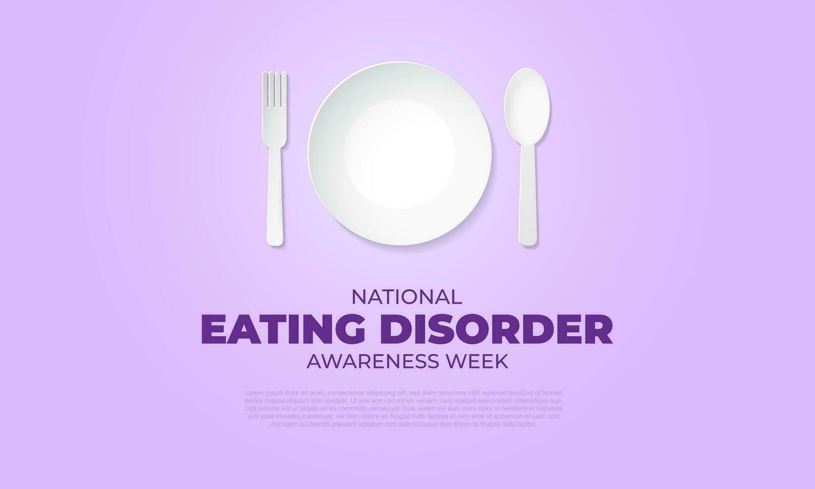 National Eating Disorder Awareness Week Background Vector Illustration