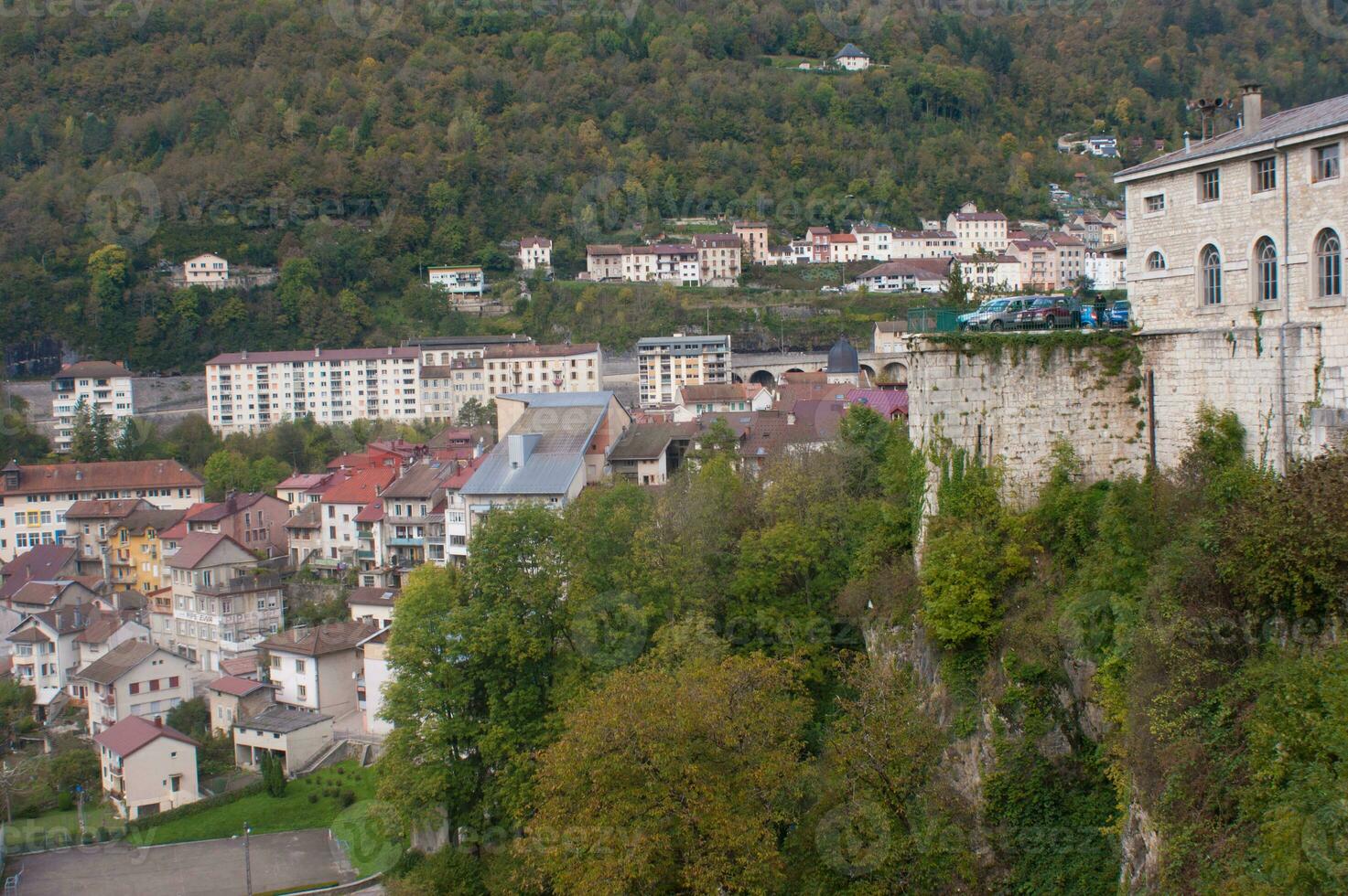 a building on a cliff photo