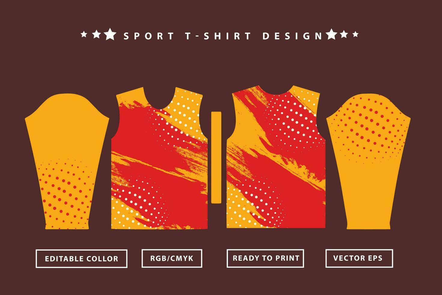 vector template t-shirt sport colorful orange red short sleeve t-shirt. Suitable for printing designs on sports clothes, fishing uniforms. bicycle