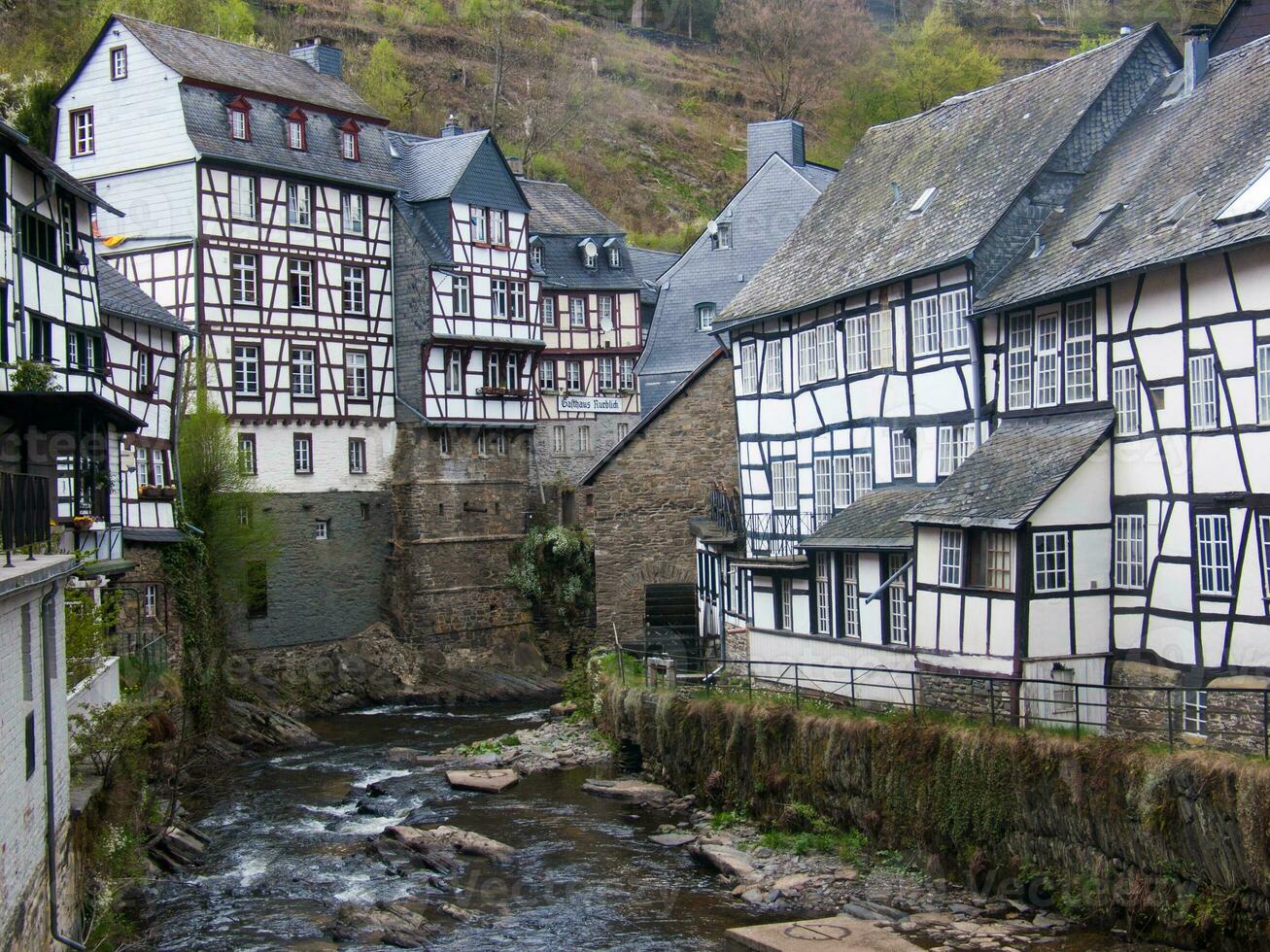 a river running through a town photo