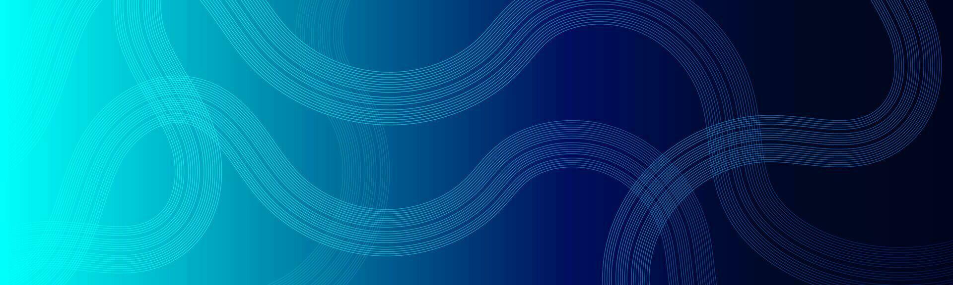 resumen oscuro azul ondulación círculos líneas tecnología antecedentes. moderno degradado con brillante líneas brillante geométrico forma y diagonal, para folleto, cubrir, póster, bandera, sitio web, encabezamiento vector
