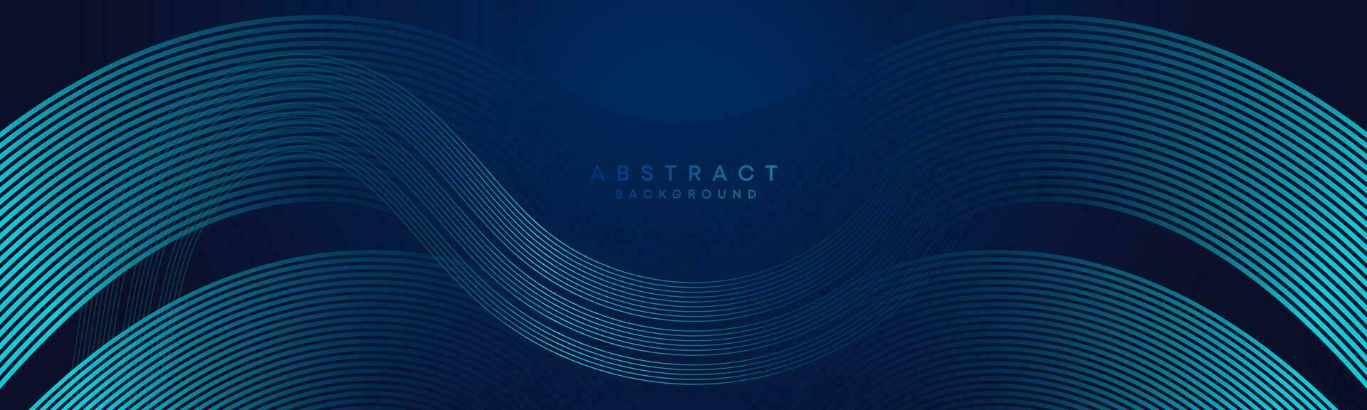 Abstract Dark Blue Waving circles lines Technology Background. Modern gradient with glowing lines shiny geometric shape and diagonal, for brochure, cover, poster, banner, website, header vector