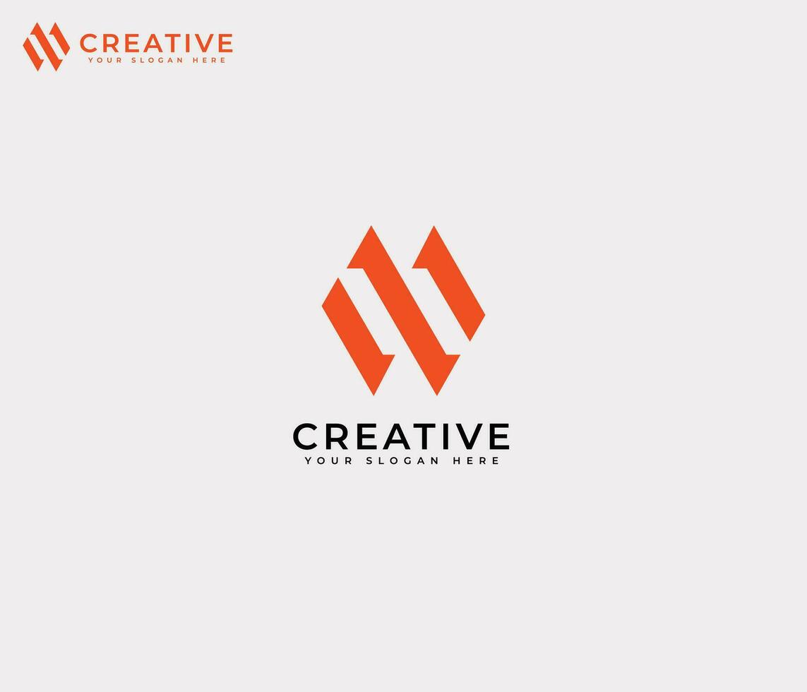 M letter modern, minimalist and abstract company logo icon vector