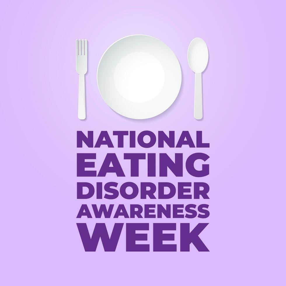 National Eating Disorder Awareness Week Background Vector Illustration